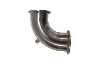 Отвод 90 градусов с ниппелем под термометр-щуп, под кламп DN2"