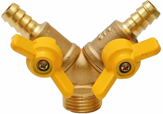 Кран-тройник на шланг 10 мм и 1/2 (наруж)