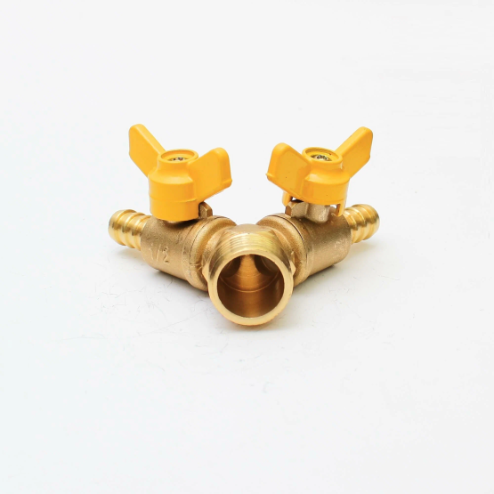 Кран-тройник на шланг 10 мм и 1/2 (наруж)