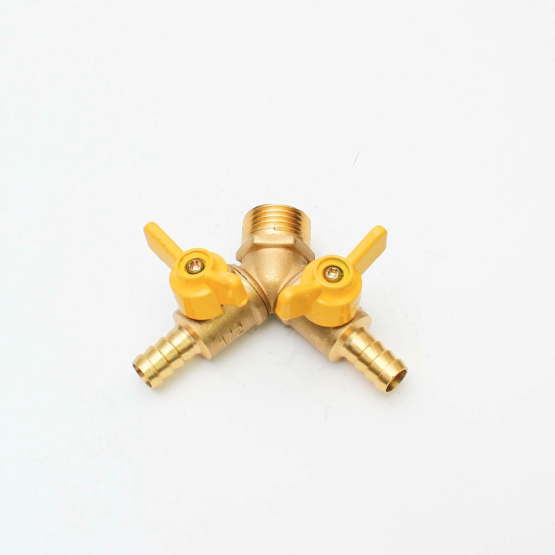 Кран-тройник на шланг 10 мм и 1/2 (наруж)