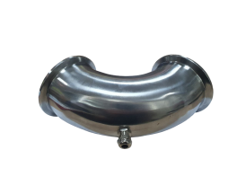 Отвод 90 градусов с ниппелем под термометр-щуп, под кламп DN3"