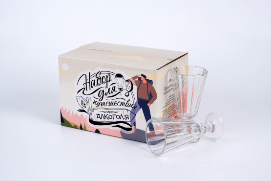 Подарочный набор из 6 рюмок-лафитников "ЛАФИТЕК" 55 мл "Набор для путешествия в мир алкоголя"
