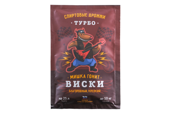Дрожжи спиртовые турбо Мишка гонит "Виски", 72 г