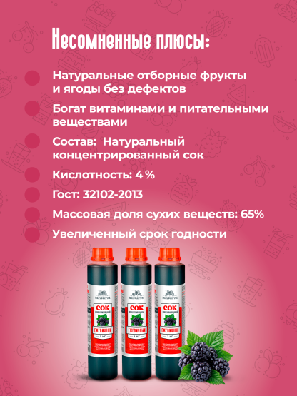 Концентрированный сок Домашняя Мануфактура "Ежевичный", 1 кг