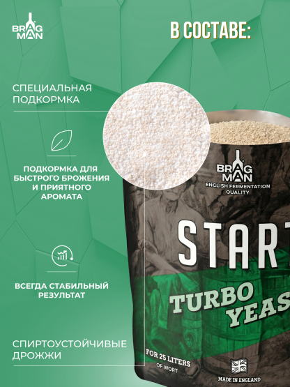 Спиртовые дрожжи Bragman "Start", 90 г